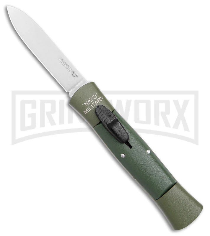 AKC 007 Concord NATO Military OD Green OTF Automatic Knife - Satin Flat