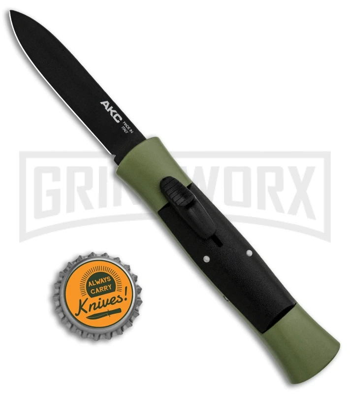 AKC Concord Green/Black OTF Automatic Knife - Flat Black - Image 4
