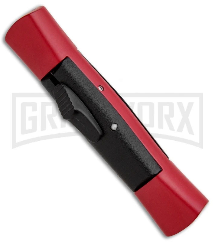 AKC 007 Concord Red/Black OTF Automatic Knife - Flat Black - Image 2
