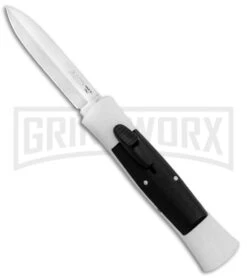 AKC 007 Concord White/Black OTF Automatic Knife - Dagger Satin