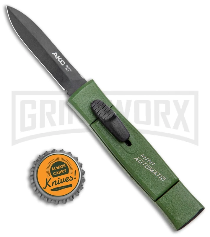 AKC Minion Nato Green OTF Automatic Knife - Dagger Black Plain - Image 4