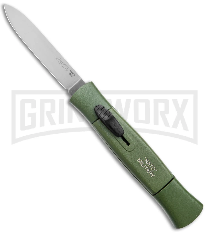 AKC 077 Concord NATO Military Green OTF Automatic Knife - Satin Plain