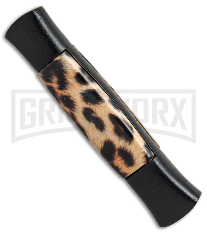 AKC 077 Concord Cheetah OTF Automatic Knife- Flat Grind Black Plain - Image 3