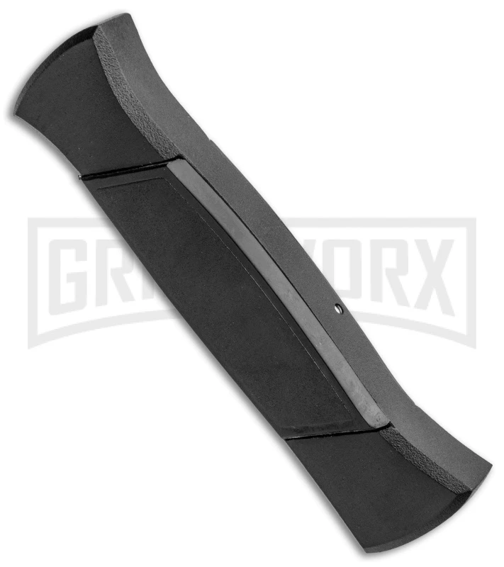 AKC 777 Blackfinger Black OTF Automatic Knife - Dagger Satin Plain - Image 3