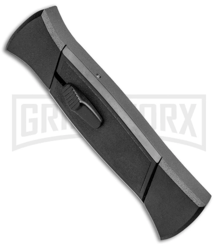 AKC 777 Blackfinger Black OTF Automatic Knife - Dagger Satin Plain - Image 2