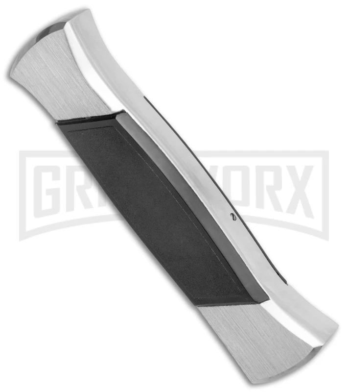 AKC 777 Blackfinger Brushed Aluminum OTF Automatic Knife - Dagger Black Plain - Image 3