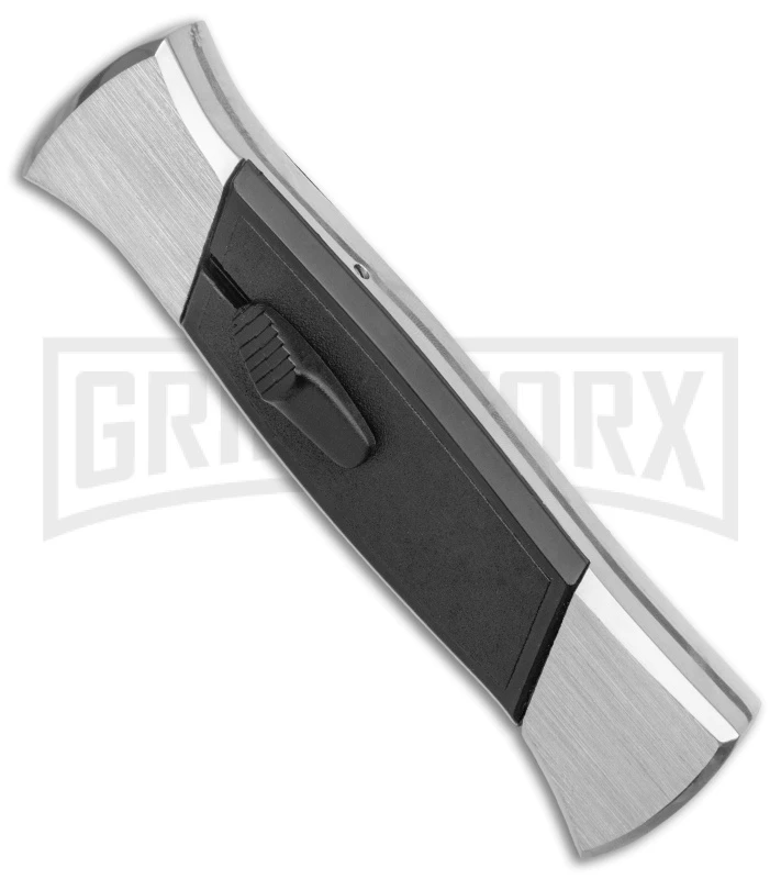 AKC 777 Blackfinger Brushed Aluminum OTF Automatic Knife - Dagger Black Plain - Image 2