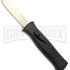 AKC 777 Blackfinger Black OTF Automatic Knife - Flat Gold Plain