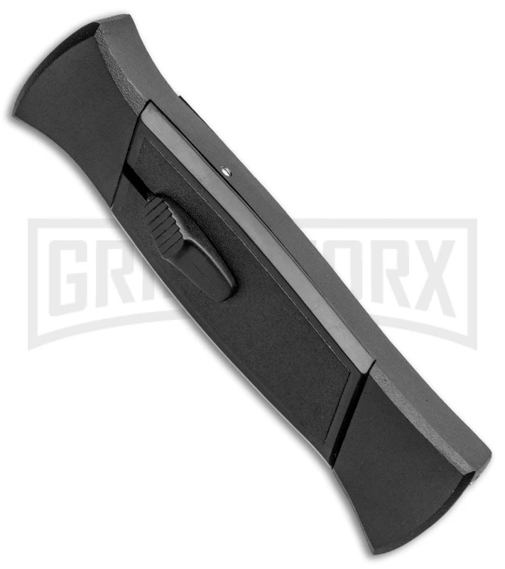 AKC 777 Blackfinger Black OTF Automatic Knife - Flat Gold Plain - Image 2