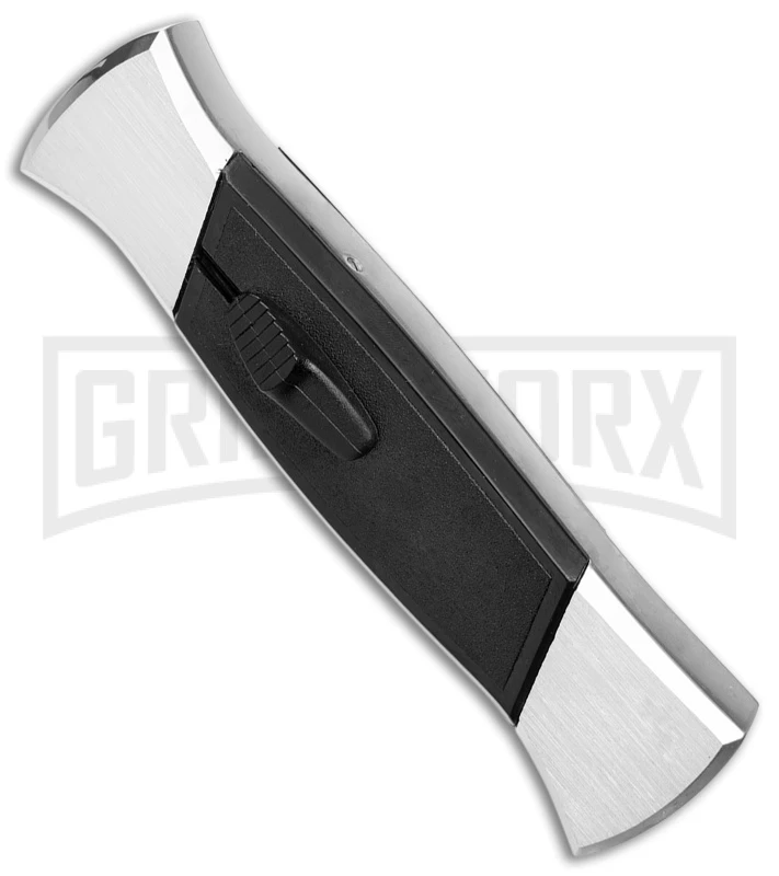 AKC 777 Blackfinger Brushed Aluminum OTF Automatic Knife - Black Tanto - Image 2