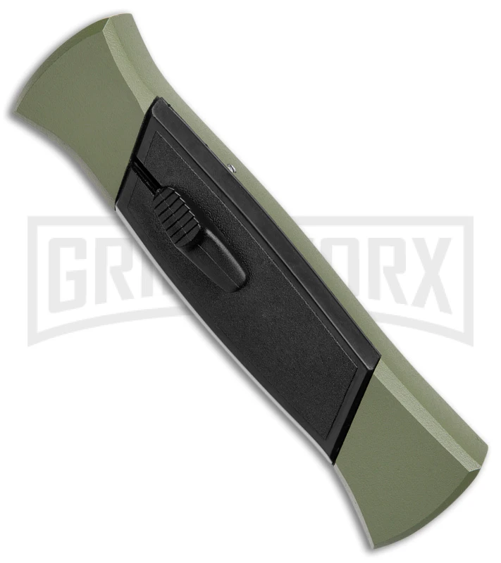 AKC 777 Blackfinger Green/Black OTF Automatic Knife - Satin Tanto - Image 2