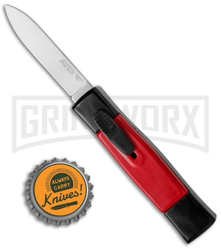 AKC Minion Concord Black/Red OTF Automatic Knife - Dagger Satin Plain - Image 4
