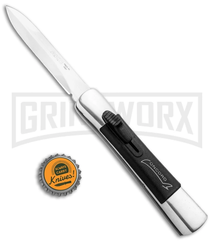 AKC Concord Polish/Black OTF Automatic Knife - Dagger Satin Plain - Image 4