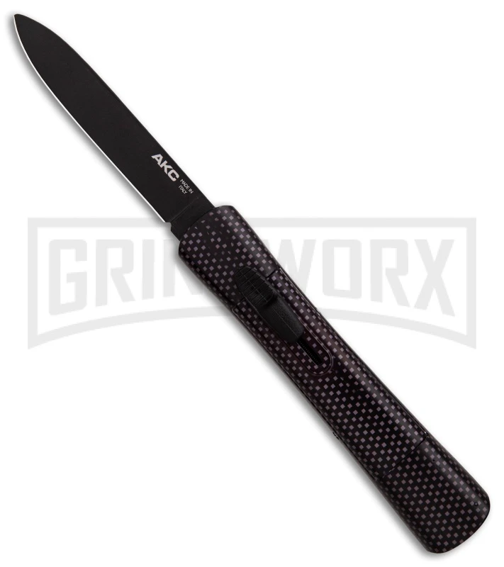 AKC Concord Full Sim Carbon Fiber OTF Automatic Knife - Flat Black