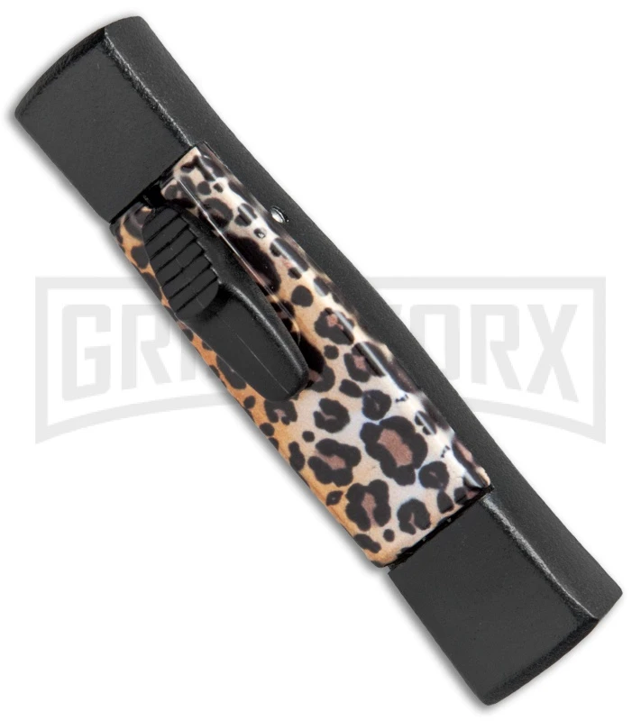 AKC Minion Concord Leopard OTF Automatic Knife - Flat Black Plain - Image 2