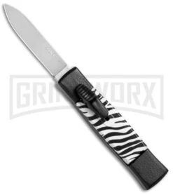 AKC Minion Concord Zebra OTF Automatic Knife - Flat Grind Satin Plain