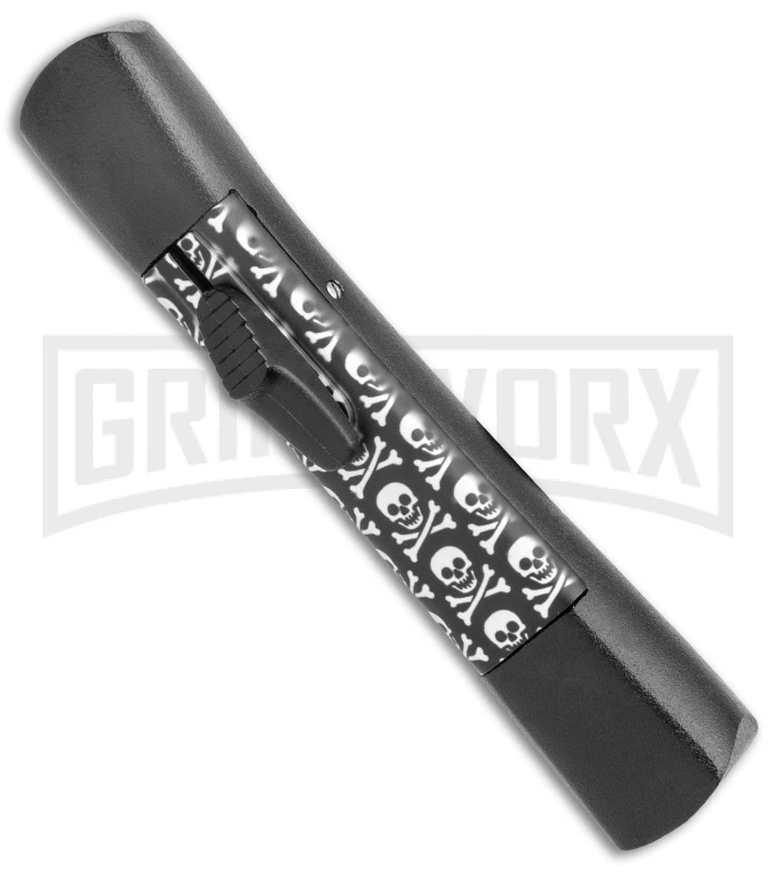 AKC Concord Jolly Roger OTF Automatic Knife - Flat Grind Satin Plain - Image 2