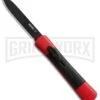 AKC Concord Red/Black OTF Automatic Knife - Flat Grind Black Plain