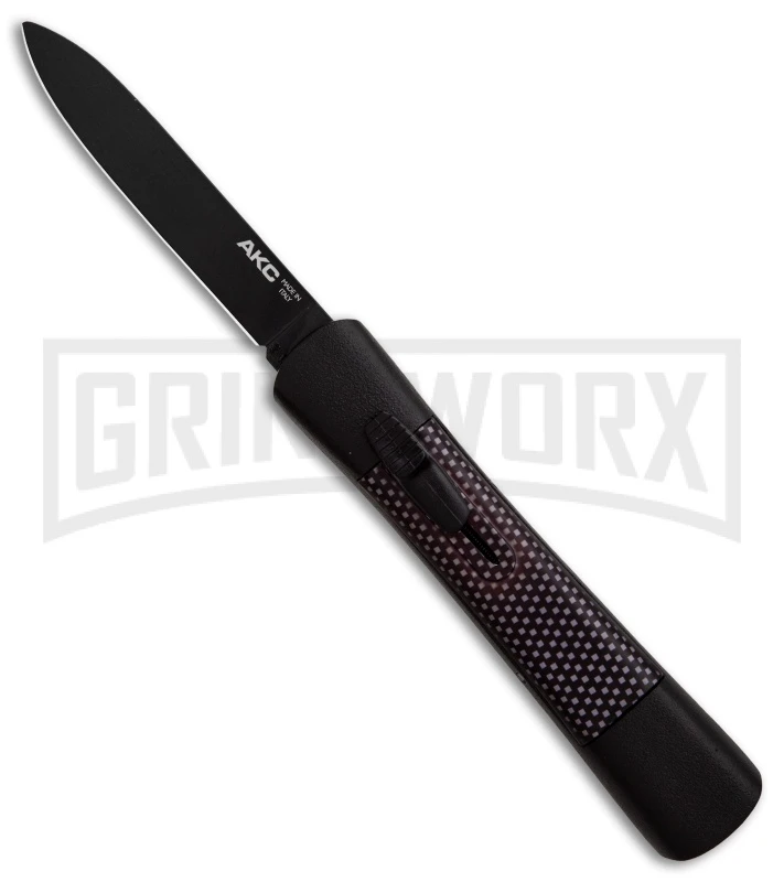 AKC Concord Sim Carbon Fiber OTF Automatic Knife - Flat Black