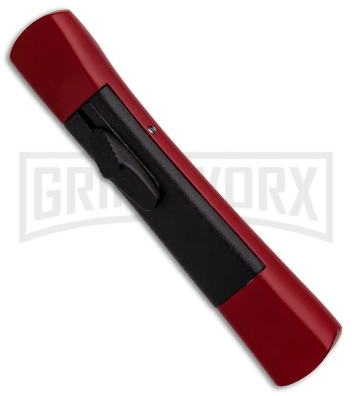 AKC Concord Red/Black OTF Automatic Knife - Tanto Black Plain - Image 3
