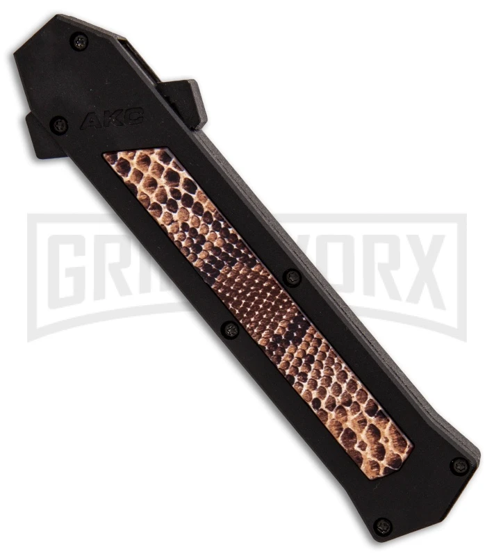 AKC F-16 Snake Skin D/A OTF Automatic Knife - Bayo Satin Plain - Image 2
