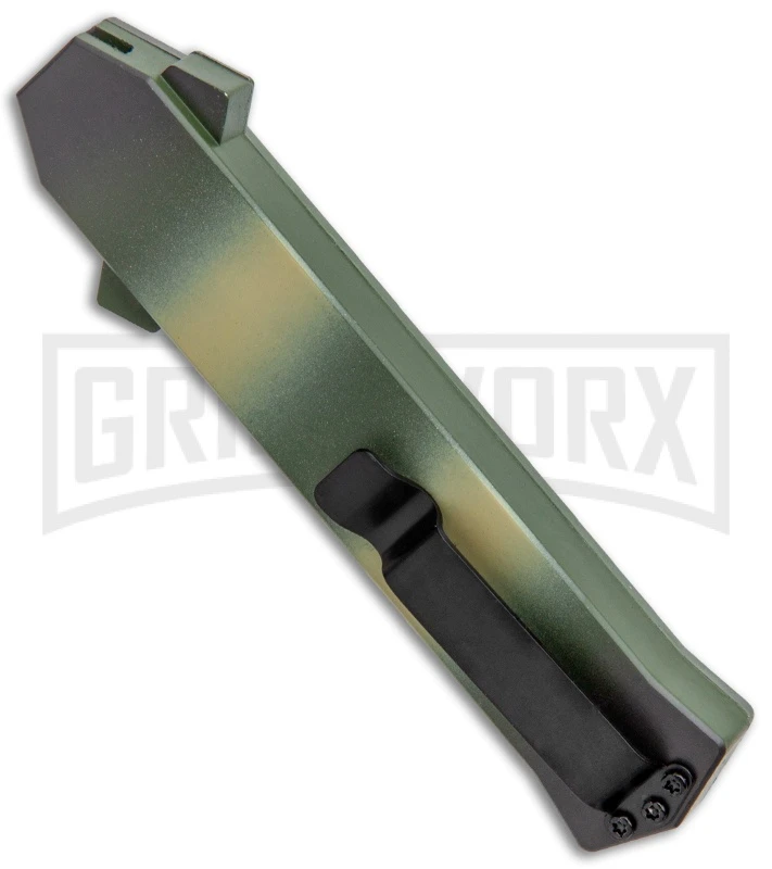 AKC F-16 OD Green Camo D/A OTF Automatic Knife - Bayo Satin Plain - Image 3