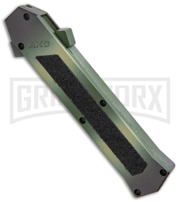 AKC F-16 OD Green Camo D/A OTF Automatic Knife - Bayo Satin Plain - Image 2