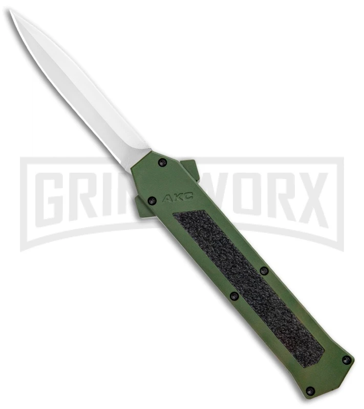 AKC F-16 OD Green D/A OTF Automatic Knife - Dagger Satin Plain