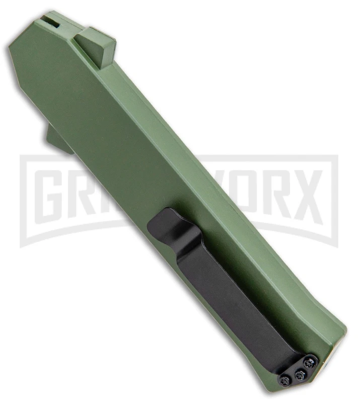 AKC F-16 OD Green D/A OTF Automatic Knife - Dagger Satin Plain - Image 3
