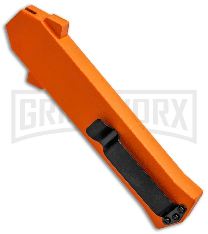 AKC F-16 Orange D/A OTF Automatic Knife - Dagger Satin Plain - Image 3