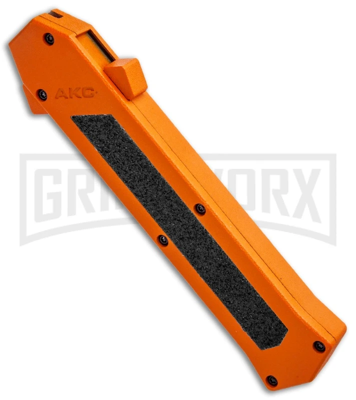 AKC F-16 Orange D/A OTF Automatic Knife - Dagger Satin Plain - Image 2