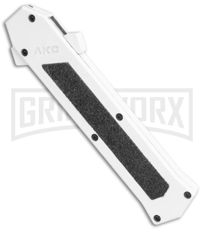 AKC F-16 White D/A OTF Automatic Knife - Dagger Two Tone Plain - Image 2