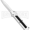 AKC F-16 White D/A OTF Automatic Knife - Dagger Satin Plain