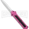 AKC F-16 Pink D/A OTF Automatic Knife - Dagger Satin Plain
