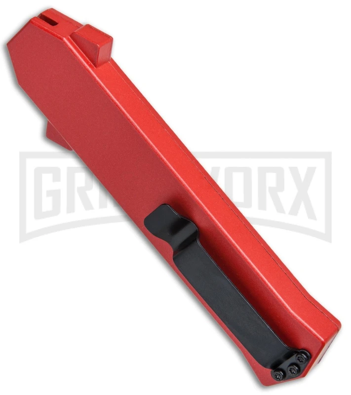AKC F-16 Red D/A OTF Automatic Knife - Bayo Satin Plain - Image 3
