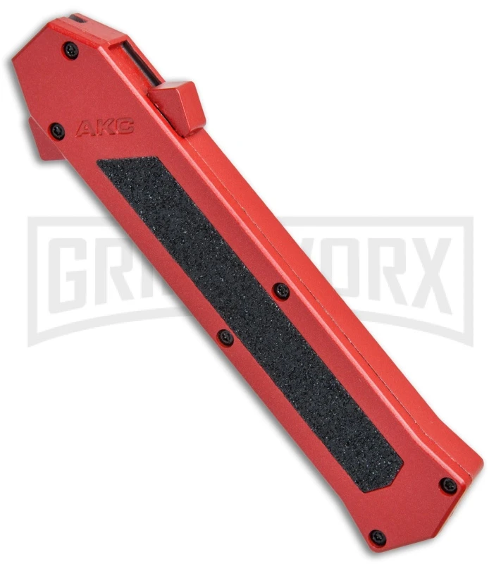 AKC F-16 Red D/A OTF Automatic Knife - Bayo Satin Plain - Image 2