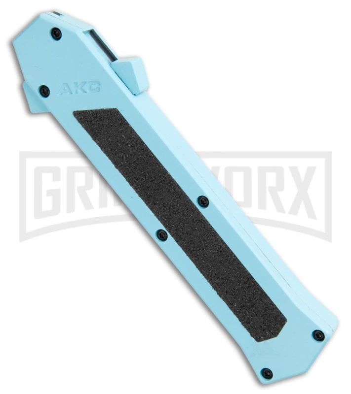 AKC F-16 Teal D/A OTF Automatic Knife - Bayonet Two Tone Plain - Image 2