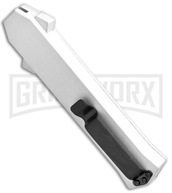 AKC F-16 White D/A OTF Automatic Knife - Bayo Satin Plain - Image 3