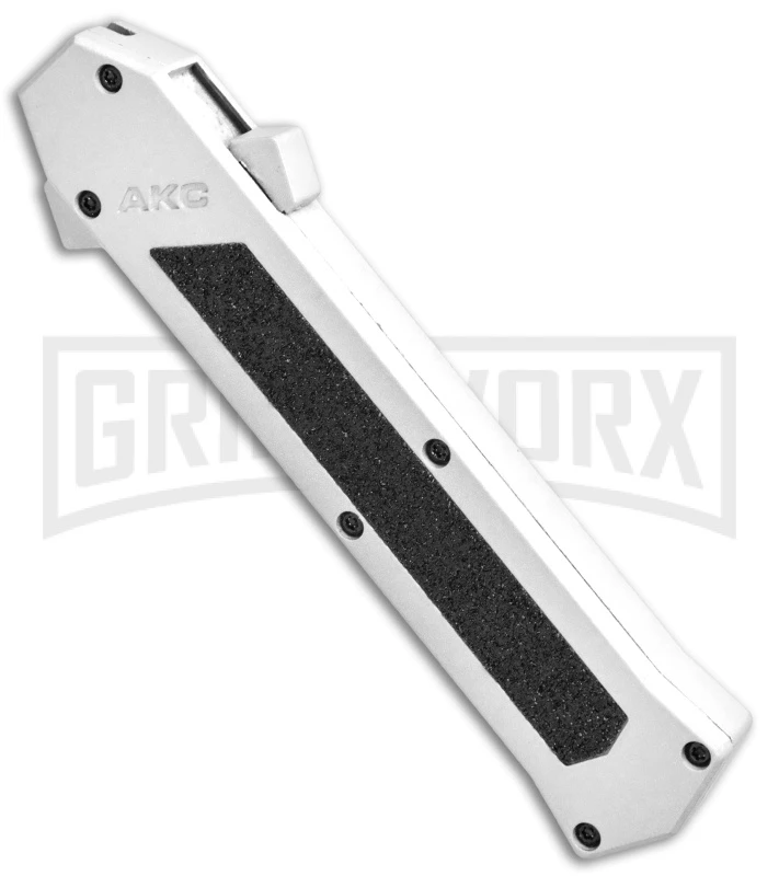 AKC F-16 White D/A OTF Automatic Knife - Bayo Satin Plain - Image 2