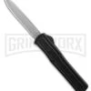 AKC F-20 Black W/o Inlay D/A OTF Automatic Knife - Spear Point Satin Plain