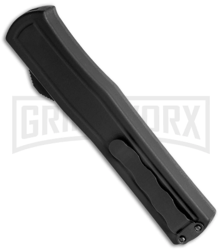 AKC F-20 Black CF D/A OTF Automatic Knife - Spear Point Satin Plain - Image 3