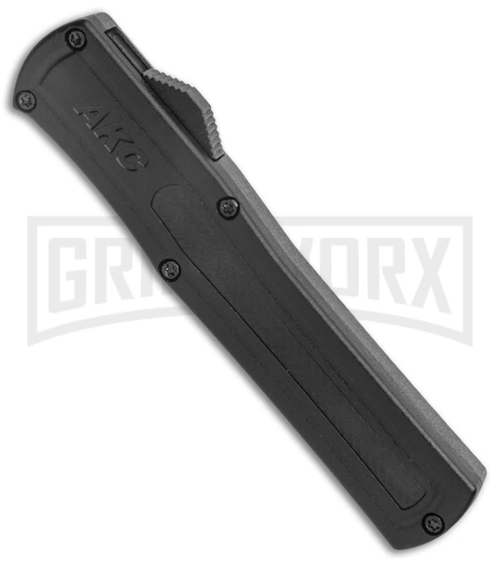 AKC F-20 Black CF D/A OTF Automatic Knife - Spear Point Satin Plain - Image 2