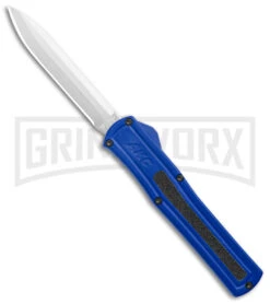 AKC F-20 Blue D/A OTF Automatic Knife - Spear Point Satin Plain