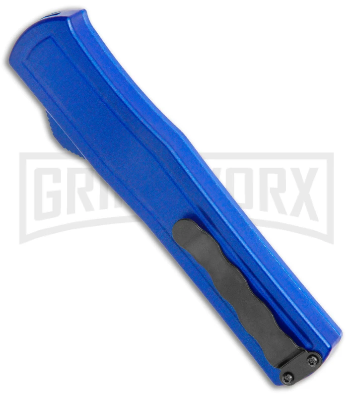 AKC F-20 Blue D/A OTF Automatic Dagger Knife - Satin Plain - Image 3