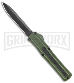 AKC F-20 Green D/A OTF Automatic Knife - Black Plain