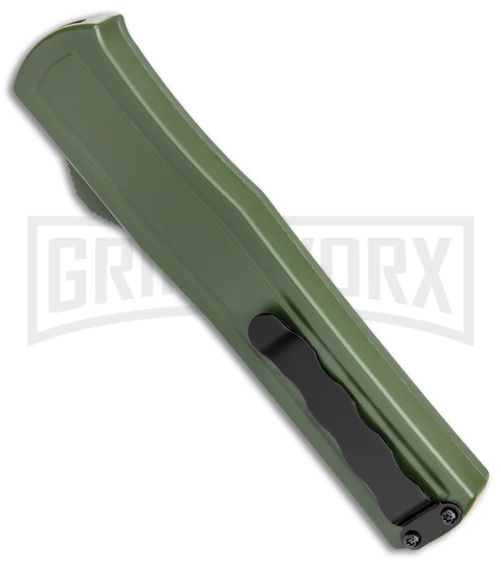AKC F-20 OD GreenAluminum D/A OTF Automatic Knife - Dagger Black Plain - Image 3