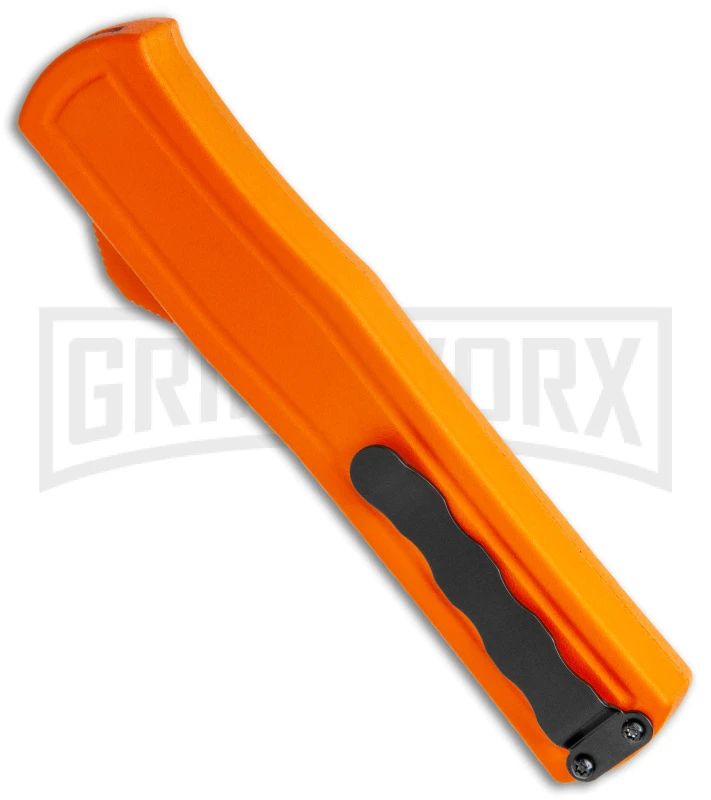 AKC F-20 Orange D/A OTF Drop Point Automatic Knife - Satin Plain - Image 3