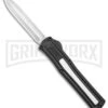 AKC F-20 Black W/ White Inlay D/A OTF Automatic Knife - Satin Plain