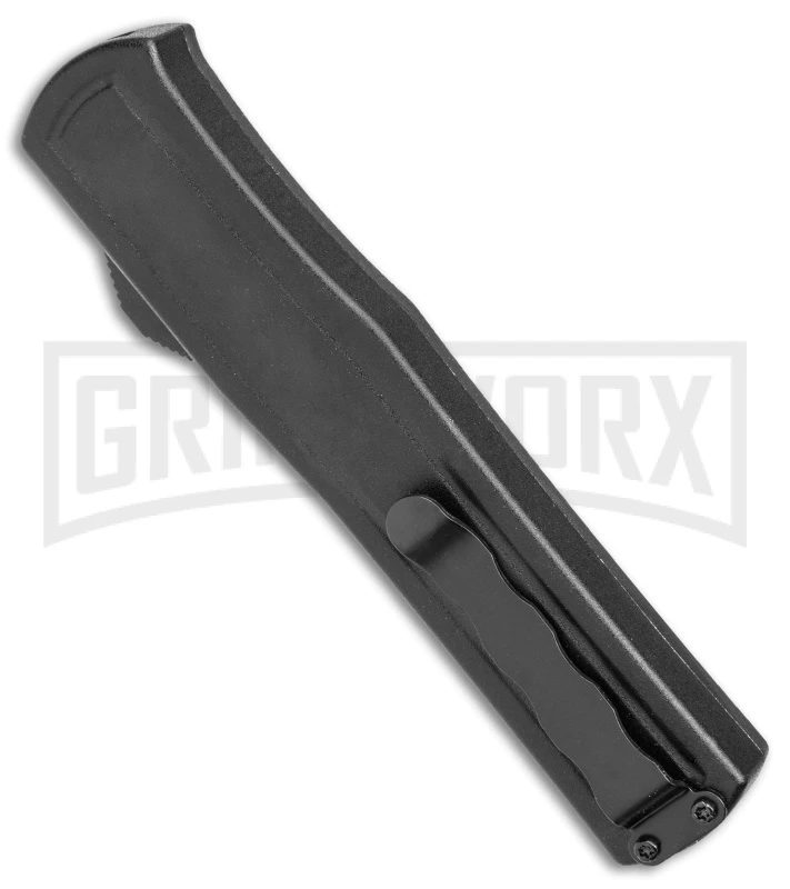 AKC F-20 Black W/ White Inlay D/A OTF Automatic Knife - Satin Plain - Image 3