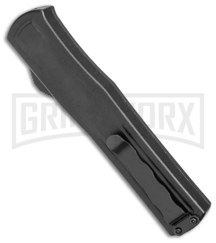 AKC F-20 Black W/ Wood Inlay D/A OTF Automatic Knife - Satin Plain - Image 3